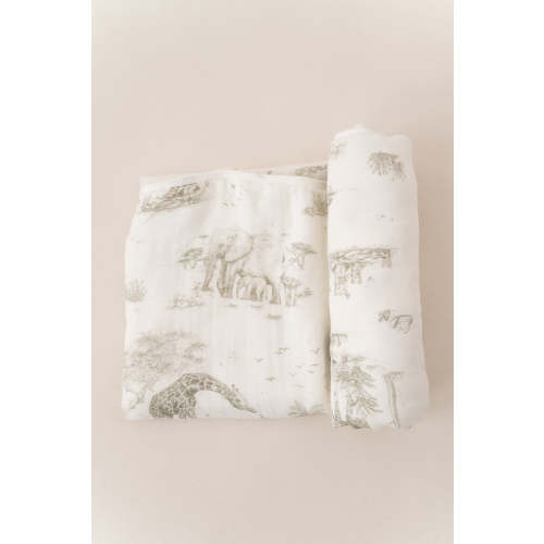Safari Toile Bamboo Baby Blanket | The Gilded Bird US