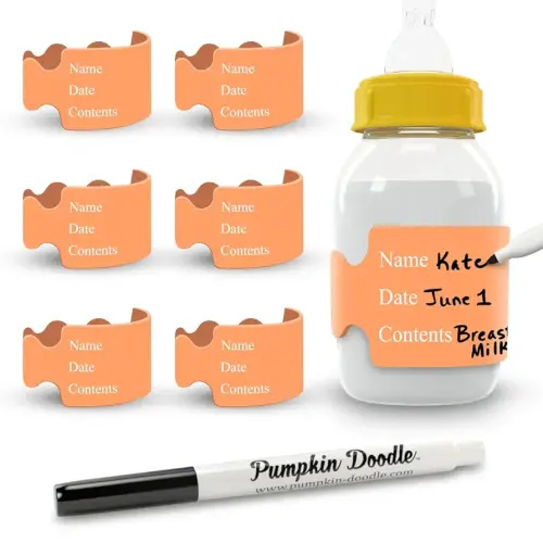 Pumpkin Doodle The Original Write and Reuse Baby Bottle Labels for Daycare