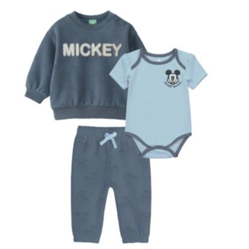 Baby Boys' Mickey Print Sweater, Bodysuit and Pants, 3-Piece Set