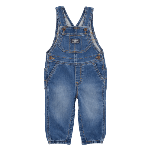Baby Knit-Like Denim Overalls - Medium Wash