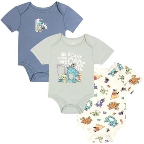 Disney Baby 3-Pack Short Sleeve Bodysuits Newborn to Infant