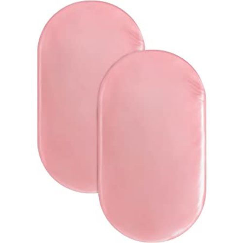 Satin Bassinet Sheets for Baby Girl 2 Pack Pink Bassinet Sheet for Baby Hair and Skin, Soft Silky Bassinet Sheet for Rectangle, Hourglass, Oval Cradle or Bassinet Pad&Mattress, Pink