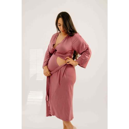 Amelia Labor & Postpartum Gown in Dusty Rose – Lila