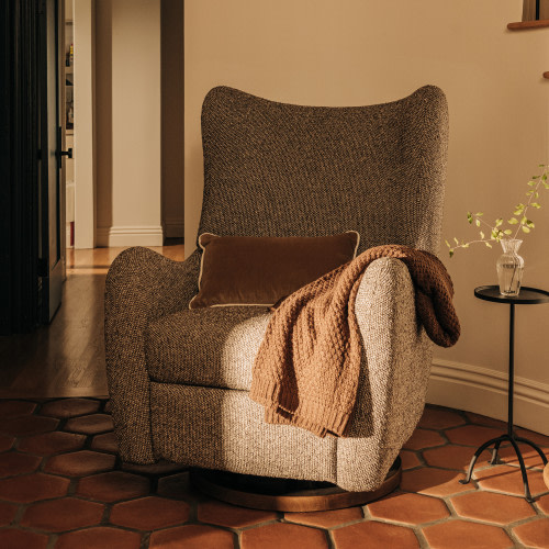 babyletto Westham Electronic Recliner and Glider by Nate Berkus - Performance Earth Slub Weave With Toffee Base