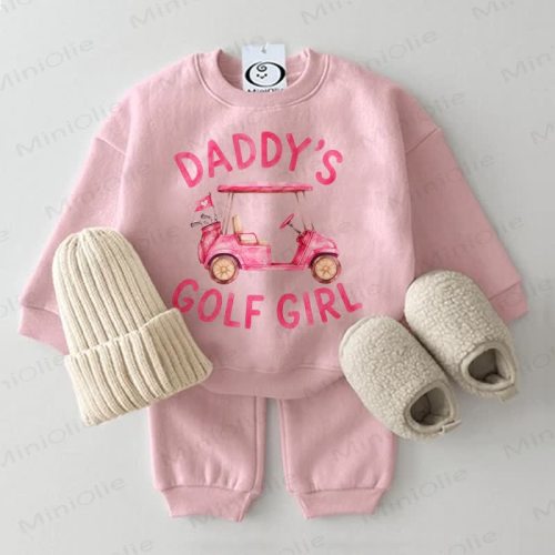 DADDY'S GOLF LADY Baby Pink Sweatshirt 2-piece Set