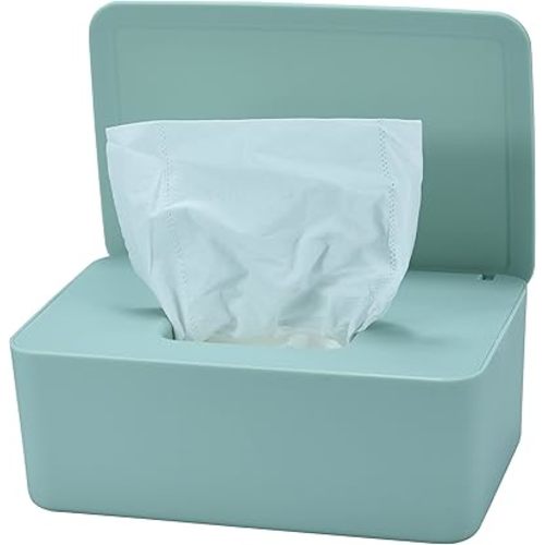 Diaper Wipes Dispenser, Baby Wipes Case, Baby Wipe Holder Keeps Diaper Wipes Fresh, Wipe Container with Non-Slip Feet (Green)
