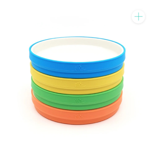 7.8"/20cm Porcelain White Plates with Silicone Sleeves