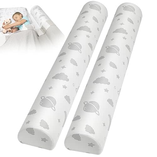 Lilian&Gema 2 Packs Bed Bumper for Toddlers, Bed Rail for Toddlers, Toddler Bed Rails, Foam Bed Rails Bed Bumper for Queen, King, Twin, Full-Size Beds with Washable Cover