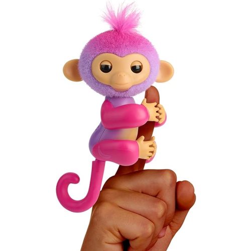 Fingerlings 2023 NEW Interactive Baby Monkey Reacts to Touch – 70+ Sounds & Reactions – Charli (Purple)