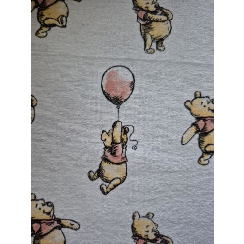 Winnie the Pooh Crib Sheet: Fresh White Flannel Fitted Sheet