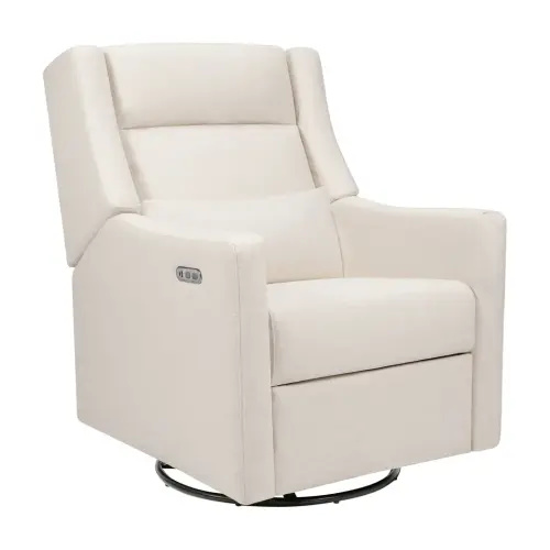 babyletto Kiwi Plus Power Recliner and Swivel Glider - Performance Cream Eco-Weave