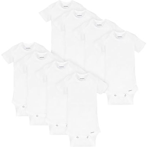 Gerber unisex-baby 8-pack Short Sleeve Onesies Bodysuits