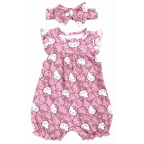 Hello Kitty Baby Girl Romper + Headband Set | Size 6M Pink Bodysuit Licensed Sanrio Gift Item