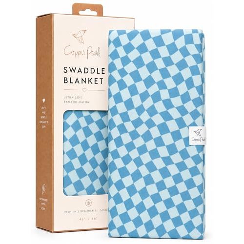 Copper Pearl Swaddle Blankets for Newborns | Soft Stretchy Receiving Blankets for Boys and Girls | Large 46 x 46 Inch Baby Blankets | Lightweight and Breathable Swaddles | Miles