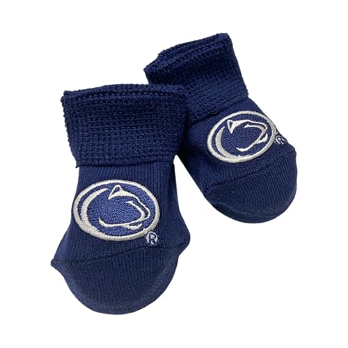 Two Feet Ahead Baby Bootie Socks Team Color – Soft, Cozy & Machine Washable Organic Cotton Stay-on Socks - Made in USA (Solid)