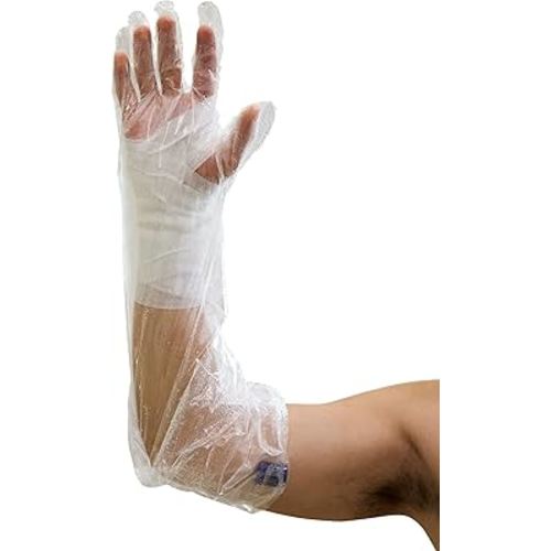 TIDI AquaGuard Glove – Shower Protection Glove with Water-Seal Band – Arm Cast Cover – 3 Gloves and 1 Water-Seal Band per Package – Home Medical Supplies (50016-RPK)