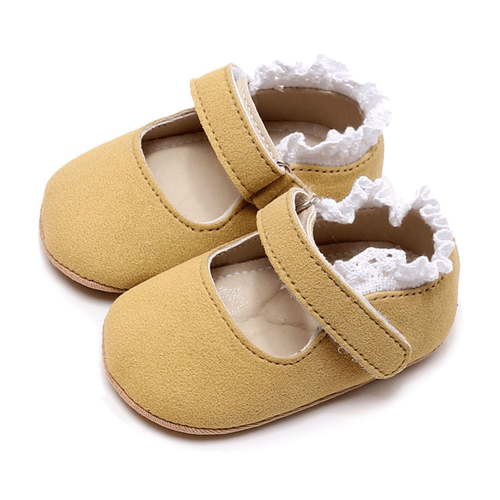 Loliuicca Infant Baby Girls Moccasins Cute Lace Trim Soft Sole Flat Shoes