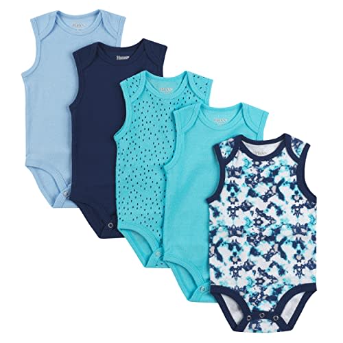 Hanes unisex-baby Baby Bodysuits, Ultimate Flexy Sleeveless for Boys & Girls, 5-pack