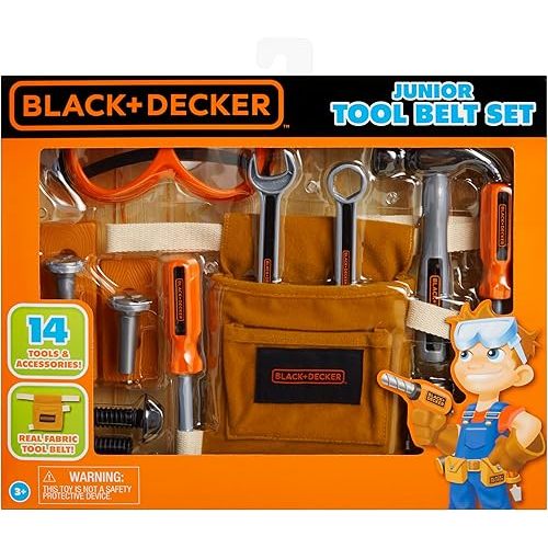 Black & Decker Junior 14 Piece Toy Tool Belt Set