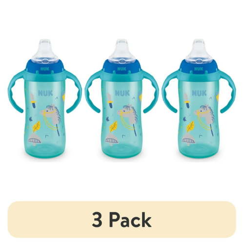 (3 pack) NUK Learner Cup, 10oz, Soft Spout Sippy Cup, 1 Pack, Boy