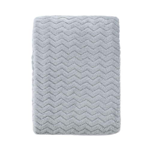 CREVENT 30''X40'' Cozy Fluffy Warm Fleece Baby Crib Blanket for Unisex Infant Toddler Crib Cot Stroller - Wave Grey