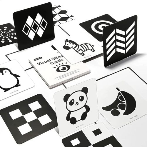beiens High Contrast Baby Flashcards, Newborn Toy, Visual Stimulation Cards