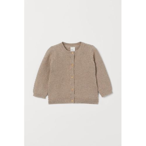 Textured-knit Cardigan - Light beige melange - Kids | H&M CA