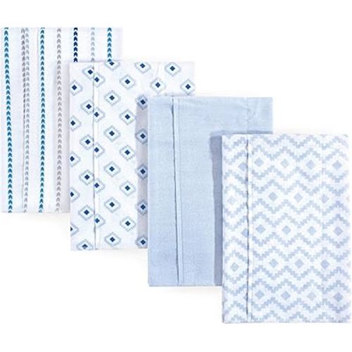 Hudson Baby Unisex Baby Cotton Flannel Burp Cloths, Boy Modern, One Size