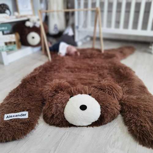 Nursery Bear Rug - Fluffy Woodland Decor, Unique Baby Boy Gift