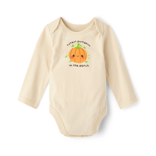 Baby Cutest Pumpkin Graphic Bodysuit - Cream
