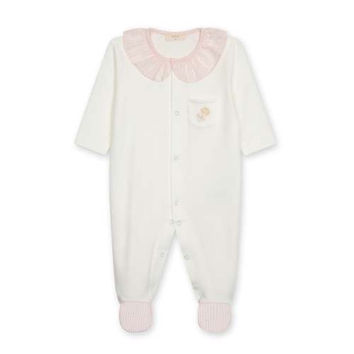 Baby Gi Rattle Footie in Ivory & Pink – Designs By ELS
