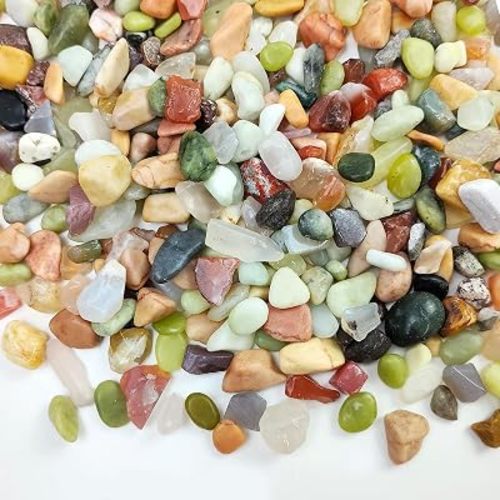 FANTIAN 2 Pounds Pebbles for Plants, 3/8 Inch Succulent Rocks, Decorative Polished River Rocks for Plants Indoor, Vases, Cactus Planters, Bird Bath, Craft and Fairy Garden