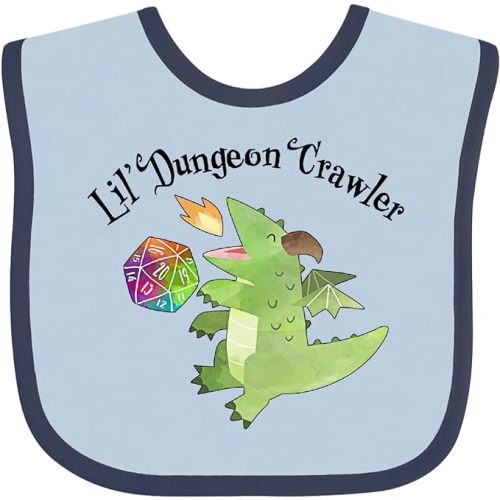 inktastic Lil' Dungeon Crawler- Cute Dragon Baby Bib
