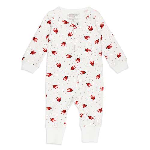 Red Bird | Organic Zipper Romper – L'ovedbaby