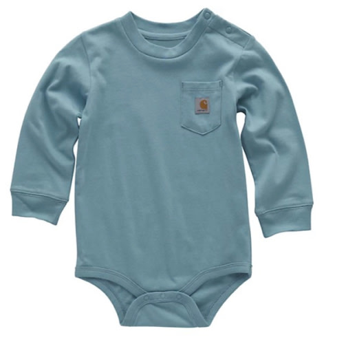 Carhartt Kids' Long-Sleeve Pocket Bodysuit for Babies, Stillwater at Tractor Supply Co