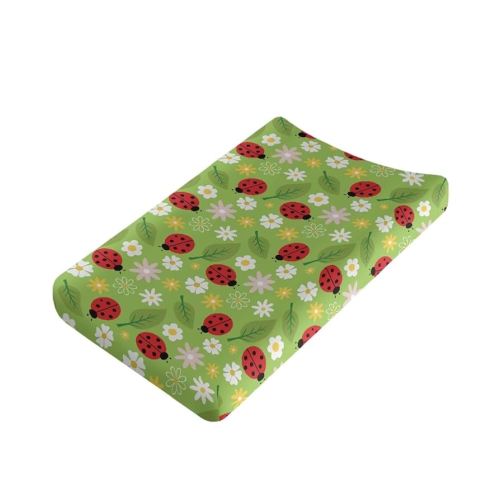 Ladybug Diaper Change Table Covers Soft Changing Pad Cover for Baby Removable Cradle Mattress Sheets Nursery Decor