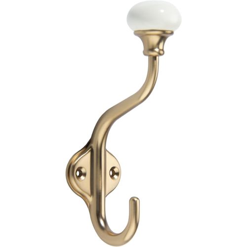 TUNNY Coat Hooks - 5 Pack Champagne Bronze Towel Hooks Robe Hooks Decorative Wall Hooks for Bathroom Bedroom Kitchen Towel Robe Clothes Cabinet Closet Bathroom Hardware