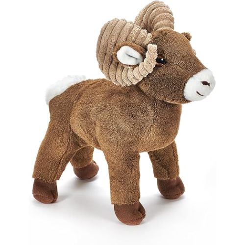 The Petting Zoo Big Horn Sheep Stuffed Animal Plushie, Gifts for Kids, Wild Onez Zoo Animals, Sheep Plush Toy, 12 inches