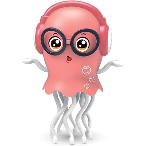 Dancing Octopus Toy,Smart Tentacle Explorer,Crawling Dancing Automatic Obstacle Sensor Toys,Electric Crawling Octopus with LED Lights & Music (Pink Jellyfish)