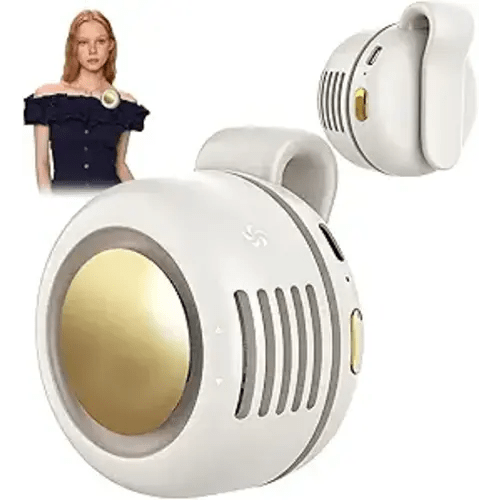 Portable Clip-On Fan, Mini USB Rechargeable 360° Rotatable Fan, Personal Fan 3-Speed Silent Mini Bladeless Fans (White)