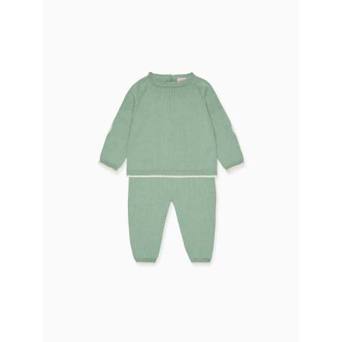 12m - Sage Mirlo Cotton Baby Knitted Set | La Coqueta UK – La Coqueta Kids