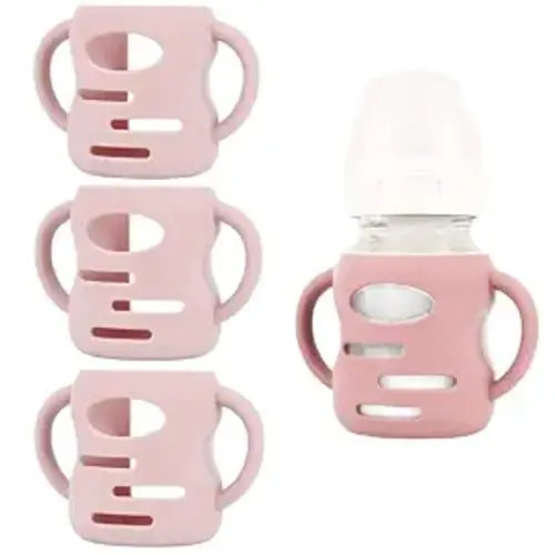 3 Pack Silicone Sleeves for Dr.Brown's Wide Neck 5 OZ Glass Bottles, Pink