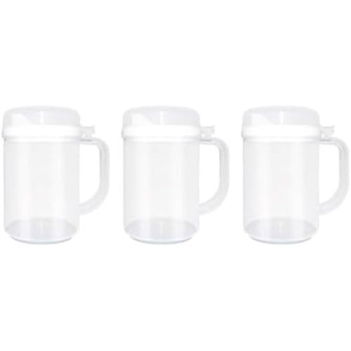 3 Pack Mini Plastic Pitchers with Lid 22 Oz Clear Beverage Container Water Juice Milk Storage Jug for Kitchen Home Use