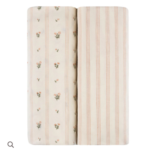Linear Floral Changing Pad Cover | Cradle Sheet Set – Ely's & Co.