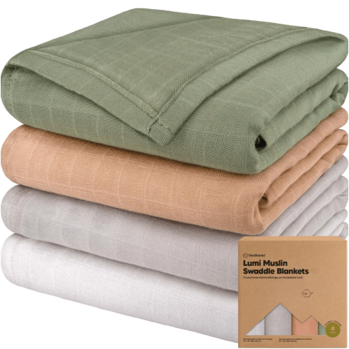 KeaBabies Lumi Muslin Swaddle Blankets - Pine