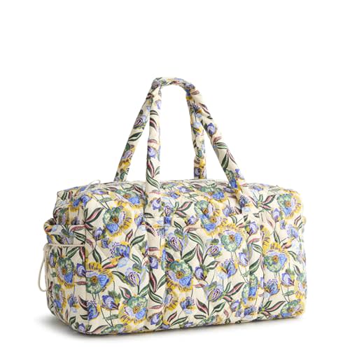 Vera Bradley Women's Featherweight Large Original Duffel Bag – Carry On Weekender Travel & Gym Bag – Gardenia Garden, 58L