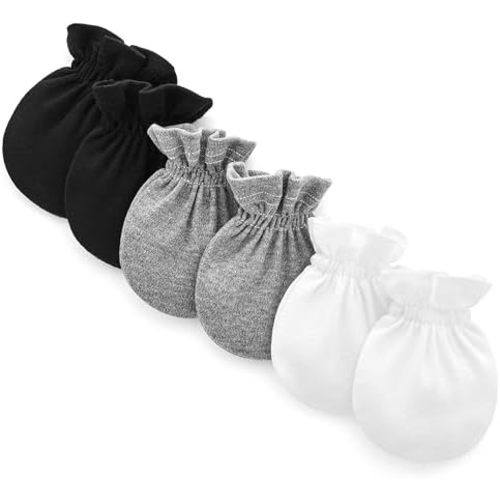 Pro Goleem Newborn Baby Mittens 100% Cotton No Scratch Soft Breathable Gloves for Boys&Girls 0-6 Months Baby Essentials