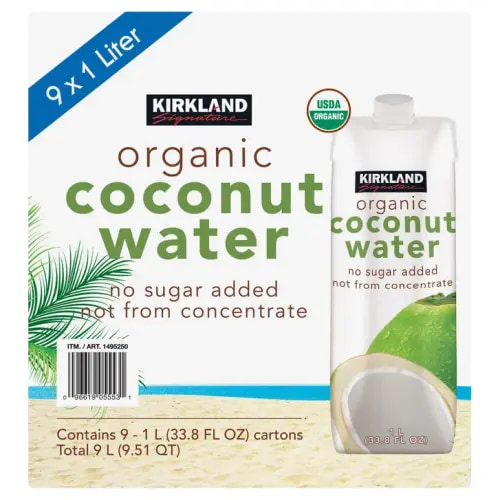 Kirkland Signature, Organic Coconut Water, 33.8 fl oz, 9-count | Costco