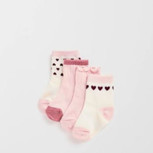 Baby Australian Cotton Blend 3 Pack Textured Lace Trim Socks | Target Australia