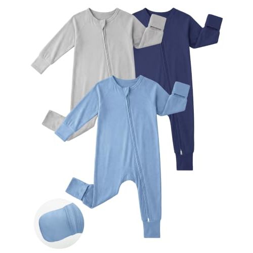 Yoofoss Viscose From Bamboo Baby Pajamas Footless & Footed baby Sleepers, 2-Way Zipper Soft Toddler Romper for Boys Girl